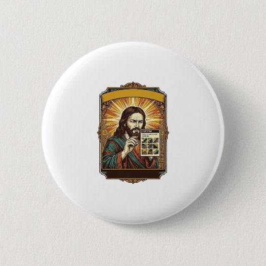 Jesus unscharfe Treppe Captcha-Test Tech-Sicherhei Button (Vorderseite)