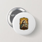 Jesus unscharfe Treppe Captcha-Test Tech-Sicherhei Button (Vorne & Hinten)