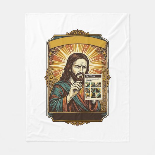 Jesus unscharfe Treppe Captcha-Test Tech-Sicherhei Fleecedecke (Vorderseite)