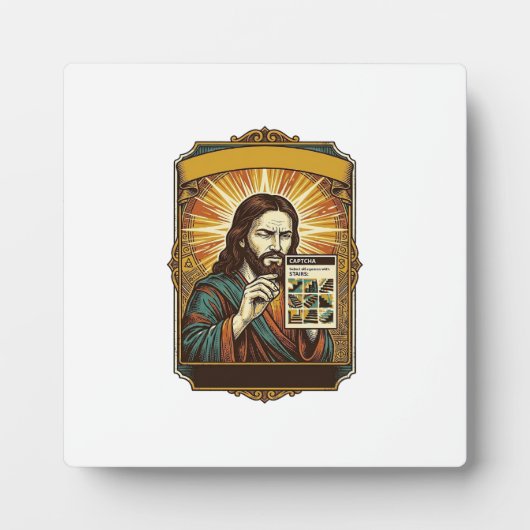Jesus unscharfe Treppe Captcha-Test Tech-Sicherhei Fotoplatte (Vorderseite)