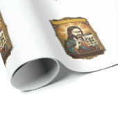 Jesus unscharfe Treppe Captcha-Test Tech-Sicherhei Geschenkpapier (Rolleneckpunkt)