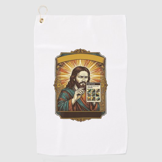 Jesus unscharfe Treppe Captcha-Test Tech-Sicherhei Golfhandtuch (Vorderseite)