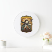 Jesus unscharfe Treppe Captcha-Test Tech-Sicherhei Große Wanduhr (Zuhause)