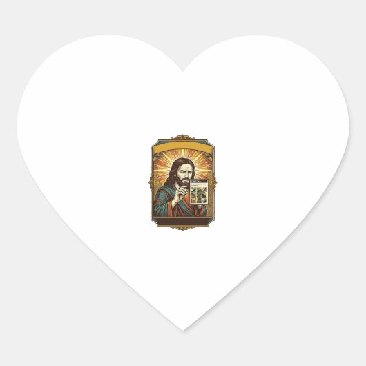 Jesus unscharfe Treppe Captcha-Test Tech-Sicherhei Herz-Aufkleber (Vorderseite)
