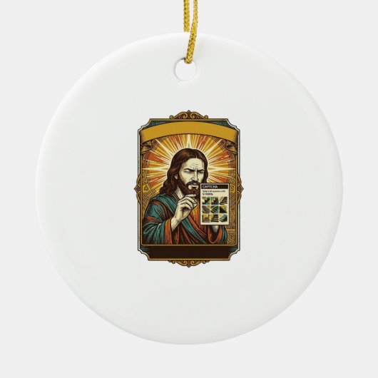 Jesus unscharfe Treppe Captcha-Test Tech-Sicherhei Keramik Ornament (Vorne)
