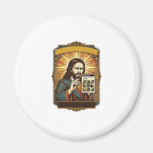 Jesus unscharfe Treppe Captcha-Test Tech-Sicherhei Magnet (Vorne)