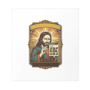 Jesus unscharfe Treppe Captcha-Test Tech-Sicherhei Notizblock