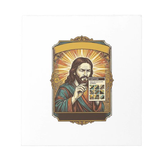 Jesus unscharfe Treppe Captcha-Test Tech-Sicherhei Notizblock (Vorderseite)