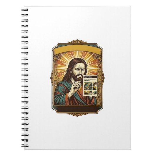 Jesus unscharfe Treppe Captcha-Test Tech-Sicherhei Notizblock (Vorderseite)