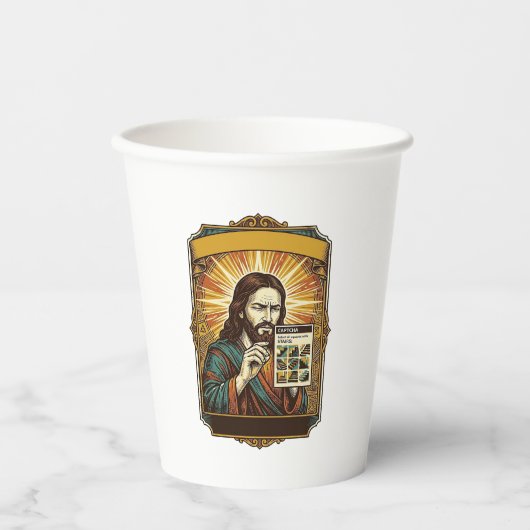 Jesus unscharfe Treppe Captcha-Test Tech-Sicherhei Pappbecher (Vorderseite)