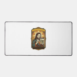 Jesus unscharfe Treppe Captcha-Test Tech-Sicherhei Schreibtischunterlage