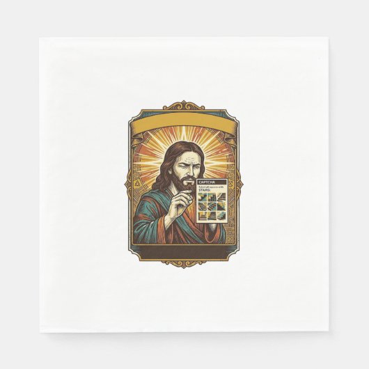 Jesus unscharfe Treppe Captcha-Test Tech-Sicherhei Serviette (Vorderseite)