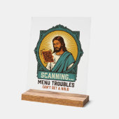 Jesus unscharfer QR-Code wird nicht scannen Menü T Acrylschild (Winkel)