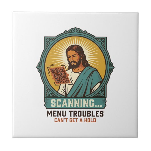 Jesus unscharfer QR-Code wird nicht scannen Menü T Fliese (Vorderseite)