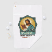 Jesus unscharfer QR-Code wird nicht scannen Menü T Golfhandtuch (Insitu)