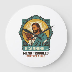 Jesus unscharfer QR-Code wird nicht scannen Menü T Große Wanduhr