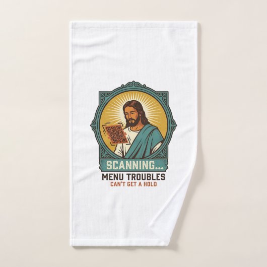 Jesus unscharfer QR-Code wird nicht scannen Menü T Handtuch (Handtuch)
