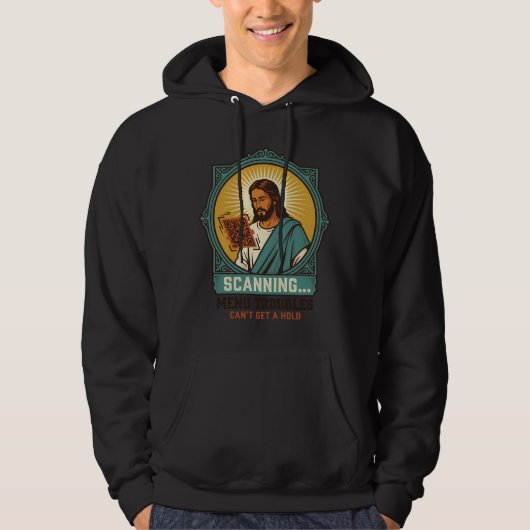 Jesus unscharfer QR-Code wird nicht scannen Menü T Hoodie (Vorderseite)