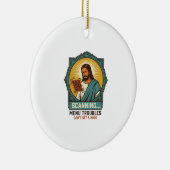 Jesus unscharfer QR-Code wird nicht scannen Menü T Keramik Ornament (Rechts)