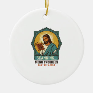 Jesus unscharfer QR-Code wird nicht scannen Menü T Keramik Ornament