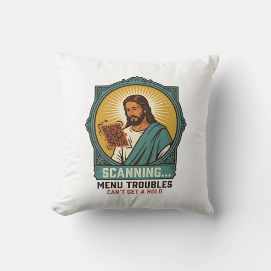 Jesus unscharfer QR-Code wird nicht scannen Menü T Kissen (Vorderseite)