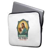 Jesus unscharfer QR-Code wird nicht scannen Menü T Laptopschutzhülle (Vorderseite Links)