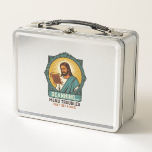 Jesus unscharfer QR-Code wird nicht scannen Menü T Metall Brotdose