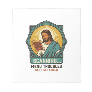 Jesus unscharfer QR-Code wird nicht scannen Menü T Notizblock