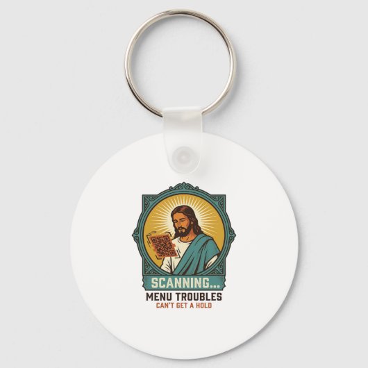 Jesus unscharfer QR-Code wird nicht scannen Menü T Schlüsselanhänger (Vorderseite)