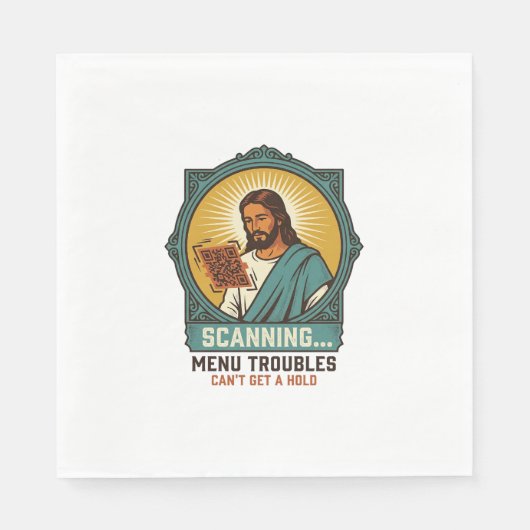 Jesus unscharfer QR-Code wird nicht scannen Menü T Serviette (Vorderseite)