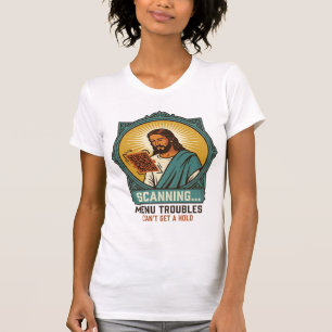 Jesus unscharfer QR-Code wird nicht scannen Menü T T-Shirt