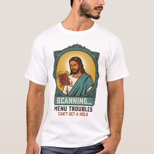 Jesus unscharfer QR-Code wird nicht scannen Menü T T-Shirt (Vorderseite)