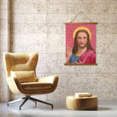 Jesus unser Retter-Hangfeld Wandteppich Mit Holzrahmen