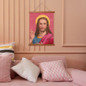 Jesus unser Retter-Hangfeld Wandteppich Mit Holzrahmen
