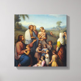 Jesus unter den Kindern Religiöse Leinwanddruck