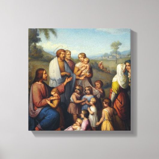 Jesus unter den Kindern Religiöse Leinwanddruck (Vorderseite)
