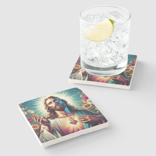 Jesus Untersetzer! Steinuntersetzer (Seitenansicht)