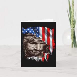 Jesus Usa Flag 4. Juli Unabhängigkeitstag Patrio Karte
