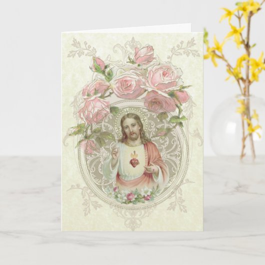 Jesus| Valentinstag| Religiös - katholisch Karte (Gelbe Blume)