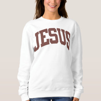 JESUS Varsity Print Basic Crewneck Sweatshirt