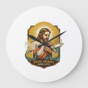 Jesus verbrannte Finger beim Herausnehmen des Tell Große Wanduhr