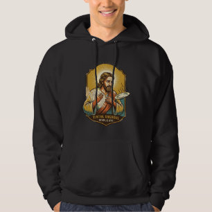 Jesus verbrannte Finger beim Herausnehmen des Tell Hoodie