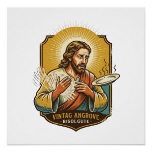 Jesus verbrannte Finger beim Herausnehmen des Tell Poster