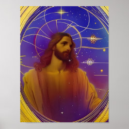 Jesus verkettet Glas AI Generierte Kunst Poster