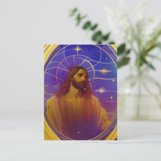 Jesus verkettet Glas AI Generierte Kunst Postkarte (Stehend Vorderseite)