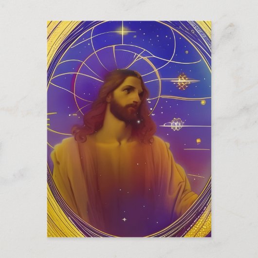 Jesus verkettet Glas AI Generierte Kunst Postkarte (Vorderseite)