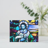 Jesus verkettetes Glas Postkarte (Stehend Vorderseite)