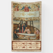 Jesus verkleidet Turin und Abstieg vom Kreuz Banner (Vertikal)