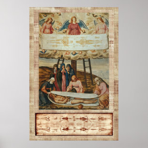Jesus verkleidet Turin und Abstieg vom Kreuz Poster