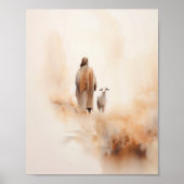 Jesus Verlasst die 99, die verlorene Schafe, digit Poster (Vorne)